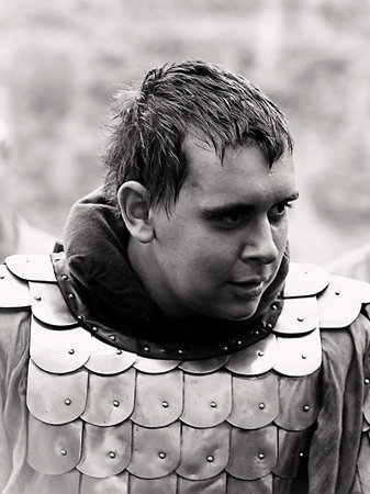 Russia, Vyborg. 13.07,2016 Festival of historical reconstruction. Knight Castle. Knights in medieval...