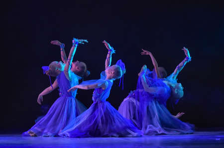 Russia, St. Petersburg 16.06.2019 Performance of the children's dance group ballet, chareography at the open festival of creativity "White Nights"のeditorial素材