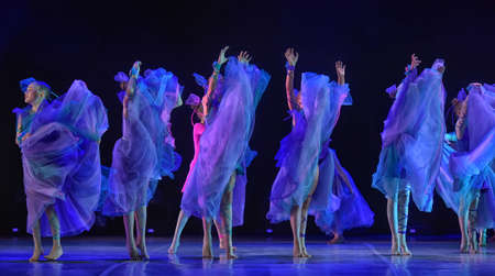 Russia, St. Petersburg 16.06.2019 Performance of the children's dance group ballet, chareography at the open festival of creativity "White Nights"のeditorial素材