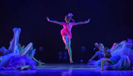 Russia, St. Petersburg 16.06.2019 Performance of the children's dance group ballet, chareography at the open festival of creativity "White Nights"のeditorial素材