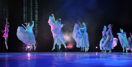 Russia, St. Petersburg 16.06.2019 Performance of the children's dance group ballet, chareography at the open festival of creativity "White Nights"のeditorial素材