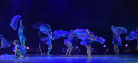 Russia, St. Petersburg 16.06.2019 Performance of the children's dance group ballet, chareography at the open festival of creativity "White Nights"のeditorial素材
