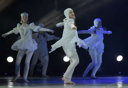 Russia, St. Petersburg 16.06.2019 Performance of the children's dance group ballet, chareography at the open festival of creativity "White Nights"のeditorial素材
