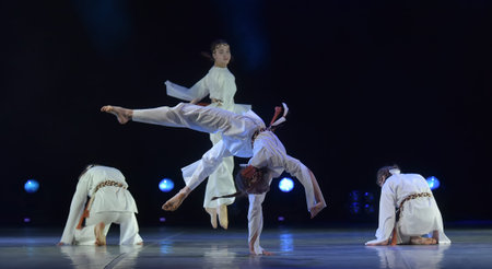Russia, St. Petersburg 16.06.2019 Performance of the children's dance group ballet, chareography at...