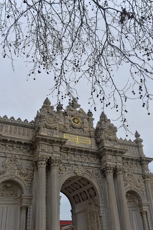 Turkey, Istanbul 20,03,2018 Dolmabahce Palace entrance (Gate of Sultan), Istanbul, Turkeyのeditorial素材
