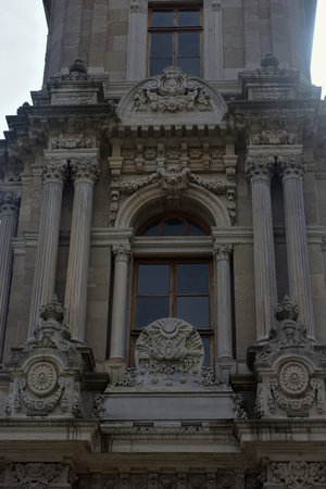 Turkey, Istanbul 20,03,2018  Clock tower (Saat kulesi)) in park of Dolmabahce Palace (Dolmabahce Sarayi), Istanbul, Turkeyのeditorial素材