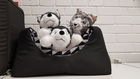 Russia, St. Petersburg 02.01.2021 Soft toys on sale in a supermarketのeditorial素材