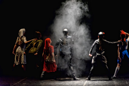 St. Petersburg, Russia. 12/28/2015 Childrens dance ensemble, Dance Lenin so young in the spirit of...