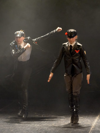 St. Petersburg, Russia. 12/28/2015 Childrens dance ensemble, Dance Lenin so young in the spirit of...
