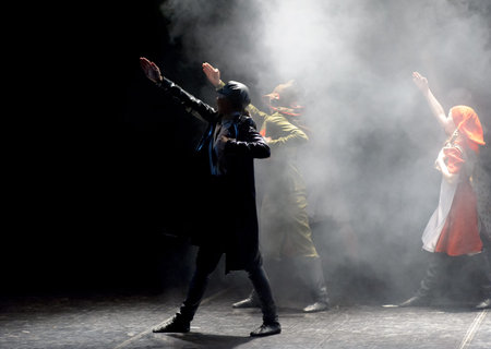 St. Petersburg, Russia. 12/28/2015 Childrens dance ensemble, Dance Lenin so young in the spirit of...