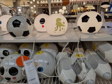 Russia, St. Petersburg 03/16/2021 Lamps in the Ikea store for saleのeditorial素材