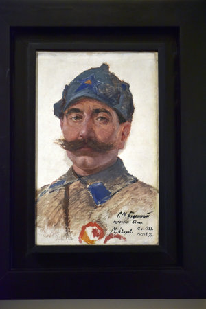 Russia, St. Petersburg 01/30/2019 Interiors and exhibits of the Mikhailovsky Castle, portrait gallery with paintingのeditorial素材