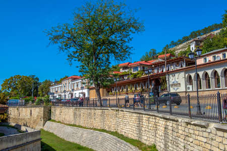 Crimea, Bakhchisarai 08/15/2020 street and houses of the old city in Bakhchisaraiのeditorial素材