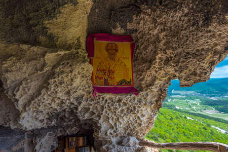 Russia, Crimea 20,05,2021 Monastery of Chelter Marmara in Mount Chelter Kaya, Crimea, village of Ternovkaのeditorial素材