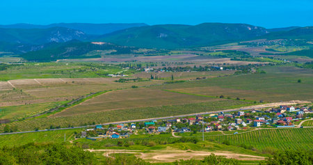 Crimean peninsula in the spring. View from the Mount Sapun