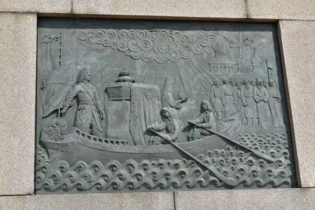 Russia, St. Petersburg 14,05,2021 Monument to Alexander Nevsky near Lavra in St. Petersburgのeditorial素材