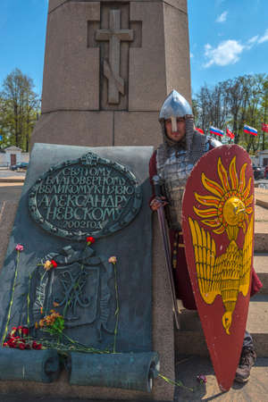 Russia, St. Petersburg 14,05,2021 Monument to Alexander Nevsky near Lavra in St. Petersburgのeditorial素材