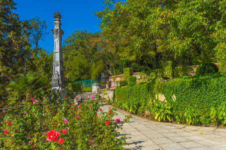 The architectural element of a wonderful park in the Massandra Palace. 20,08,2020 Yalta, Crimea,のeditorial素材