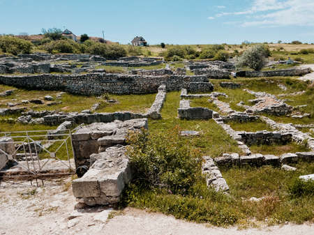 Crimea, Sevastopol - 10.05.2021. Museum-reserve Chersonesos Tauride. An ancient polis founded by the ancient Greeks on the Heracles Peninsula.の写真素材