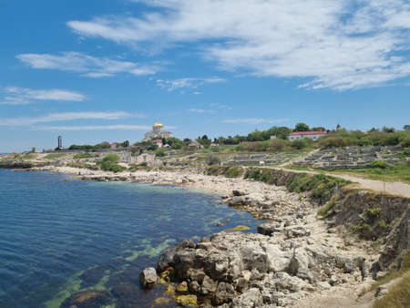 Crimea, Sevastopol - 10.05.2021. Museum-reserve Chersonesos Tauride. An ancient polis founded by the ancient Greeks on the Heracles Peninsula.の写真素材
