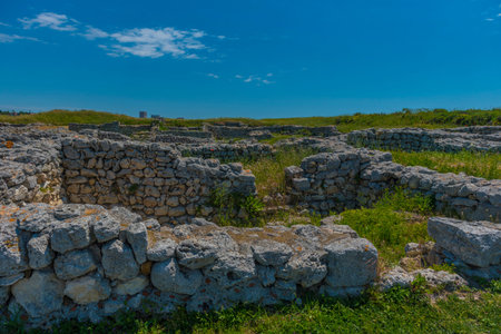 Crimea, Sevastopol - 10.05.2021. Museum-reserve Chersonesos Tauride. An ancient polis founded by the ancient Greeks on the Heracles Peninsula.の写真素材