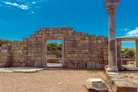 Crimea, Sevastopol - 10.05.2021. Museum-reserve Chersonesos Tauride. An ancient polis founded by the ancient Greeks on the Heracles Peninsula.の写真素材