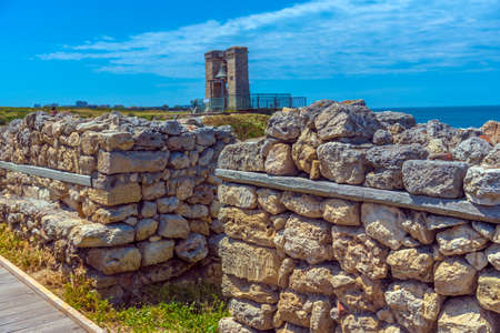 Crimea, Sevastopol - 10.05.2021. Museum-reserve Chersonesos Tauride. An ancient polis founded by the ancient Greeks on the Heracles Peninsula.の写真素材