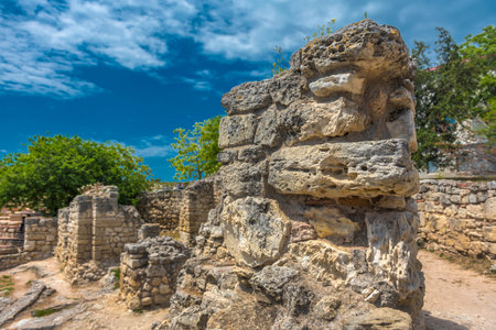 Crimea, Sevastopol - 10.05.2021. Museum-reserve Chersonesos Tauride. An ancient polis founded by the ancient Greeks on the Heracles Peninsula.のeditorial素材