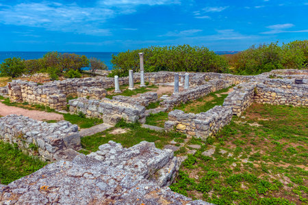 Crimea, Sevastopol - 10.05.2021. Museum-reserve Chersonesos Tauride. An ancient polis founded by the...