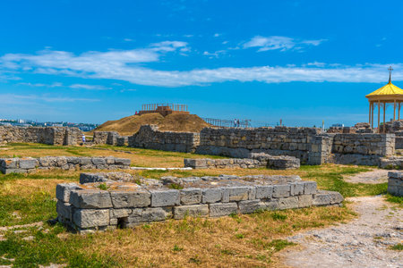 Crimea, Sevastopol - 10.05.2021. Museum-reserve Chersonesos Tauride. An ancient polis founded by the ancient Greeks on the Heracles Peninsula.のeditorial素材