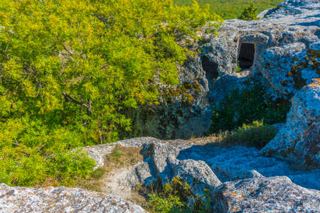 Eski-Kermen is a medieval fortress-city located in the southwestern part of Crimean peninsulaの写真素材