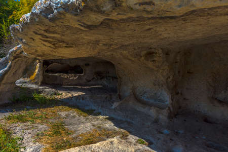 Eski-Kermen is a medieval fortress-city located in the southwestern part of Crimean peninsulaの写真素材