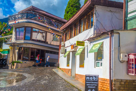 Crimea, Gurzuf - 20.09.2021. Old city street. Streets and views of the southern seaside city.のeditorial素材