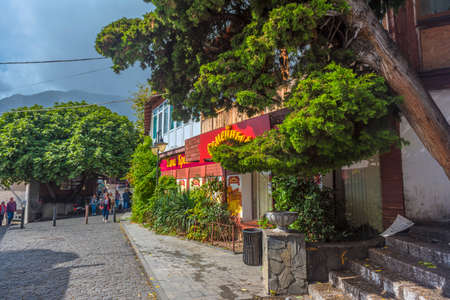 Crimea, Gurzuf - 20.09.2021. Old city street. Streets and views of the southern seaside city.のeditorial素材