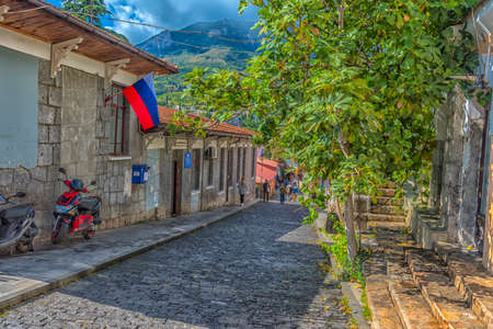 Crimea, Gurzuf - 20.09.2021. Old city street. Streets and views of the southern seaside city.のeditorial素材