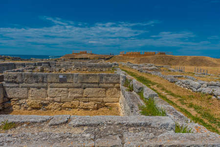 Crimea, Sevastopol - 10.05.2021. Museum-reserve Chersonesos Tauride. An ancient polis founded by the ancient Greeks on the Heracles Peninsula.のeditorial素材