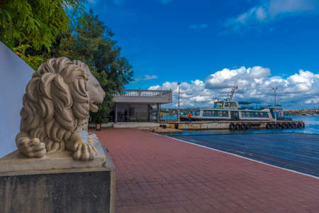 Crimea, Sevastopol 13,09,2021 Lion sculpture on the embankmentのeditorial素材