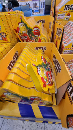 Russia, St. Petersburg 13,11,2021 sets of sweets for sale in a supermarketのeditorial素材