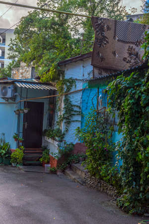 Crimea, Gurzuf - 09/20/2021 Old city street. Streets and views of the southern seaside city.の写真素材