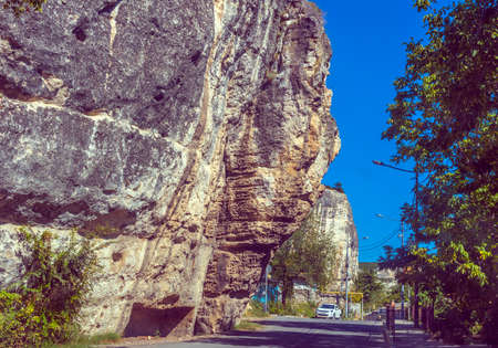 Crimea, Bakhchisarai 08/15/2020 street of the old city in Bakhchisaraiのeditorial素材