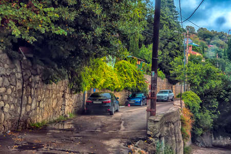 Alupka, Crimea 20.09.2021 Streets of the old town of Alupkaのeditorial素材