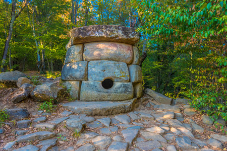 Dolmen. Valley of the Zhane River. Gelendzhik. Krasnodar region.の写真素材