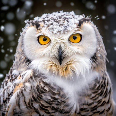 white polar owl portrait Generative AIの素材