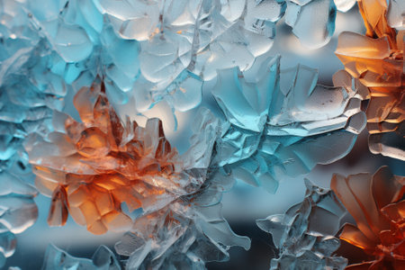 background frosty pattern on glass Generative AIの素材