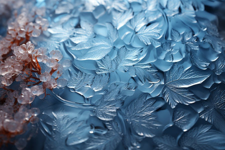 background frosty pattern on glass Generative AIの素材
