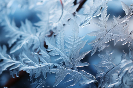 background frosty pattern on glass Generative AIの素材