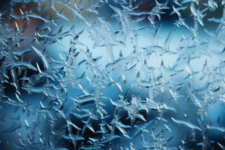 background frosty pattern on glass Generative AIの素材