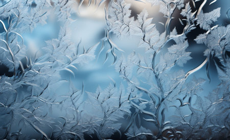 background frosty pattern on glass Generative AIの素材