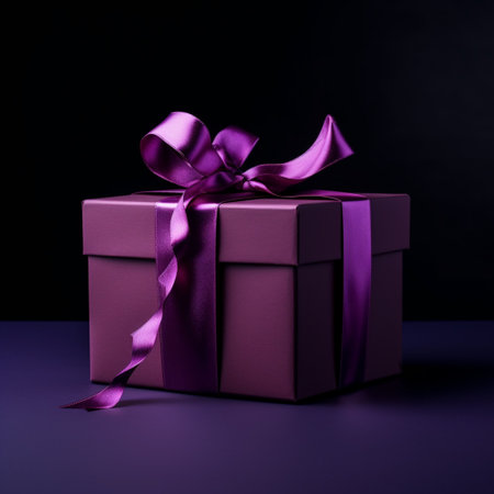 purple gift box on purple background Generative AIの素材