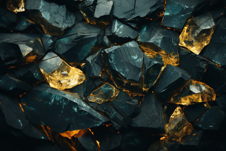 Dark green yellow stone texture. Generative AIの素材